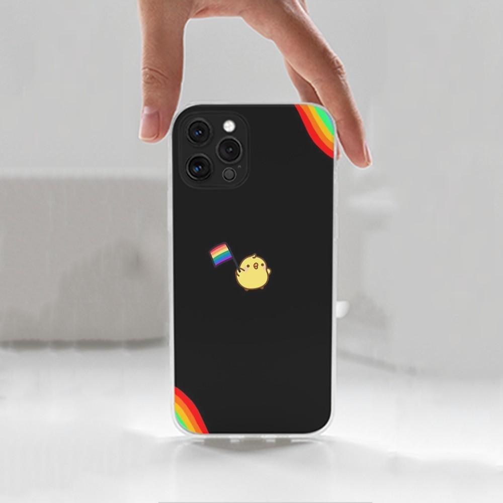 L-Lesbian LGBT Rainbow Pride Phone For iPhone 16,15,14,13,12,11 Plus,Pro,Max,XR,XS,X,7,8 Plus,SE,Mini,Transparent,Silicone Case