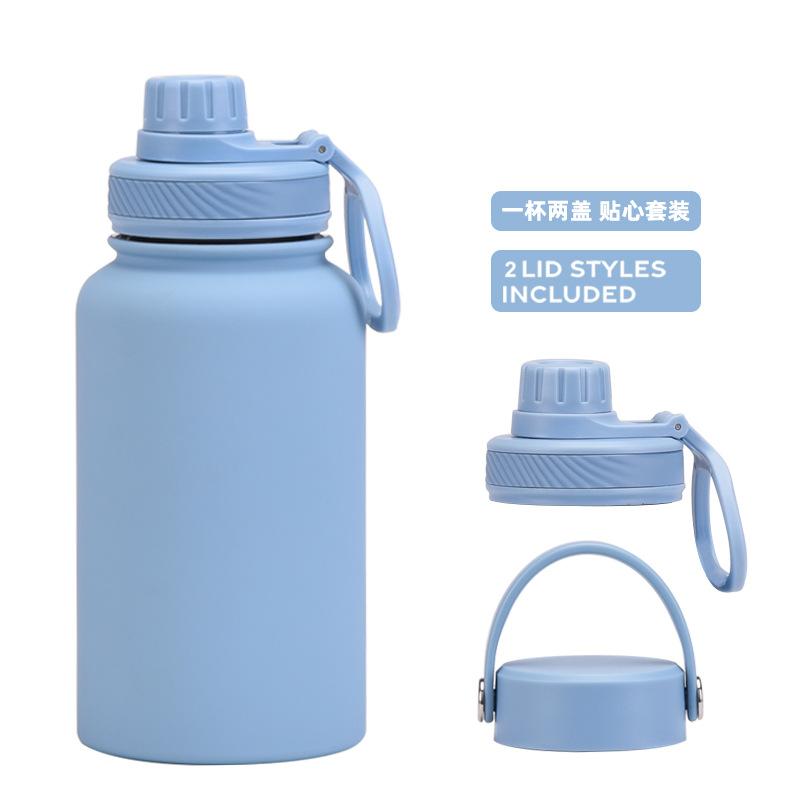 Ein Becher mit Doppelwand 650 ml Edelstahl Thermosbecher Große Kapazität Wasserbecher Tragbar Outdoor Doppelwandig Trinkflasche Sportkessel