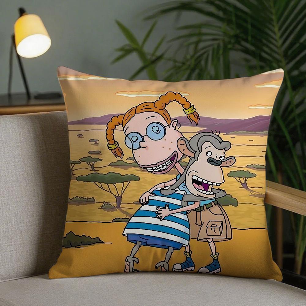 Anime Tthe Wild Thornberrys Pillow Case Square DoubleSided Printing Sofa Cushion Cover Pillowcase Bedroom Bedside