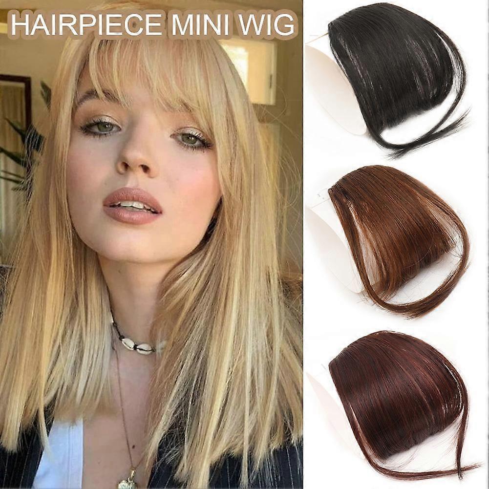 High Temperature Silk Hairpiece Mini Wig 13cm Synthetic Fiber Adjustable Bangs for Instant Style Change