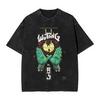Heißer Verkauf Clan Wu Tang Globale Tour Mercah Grafikdruck T-Shirt Harajuku Mode Übergroßes T-Shirt Unisex Vintage Gewaschene Baumwolle Oberteile