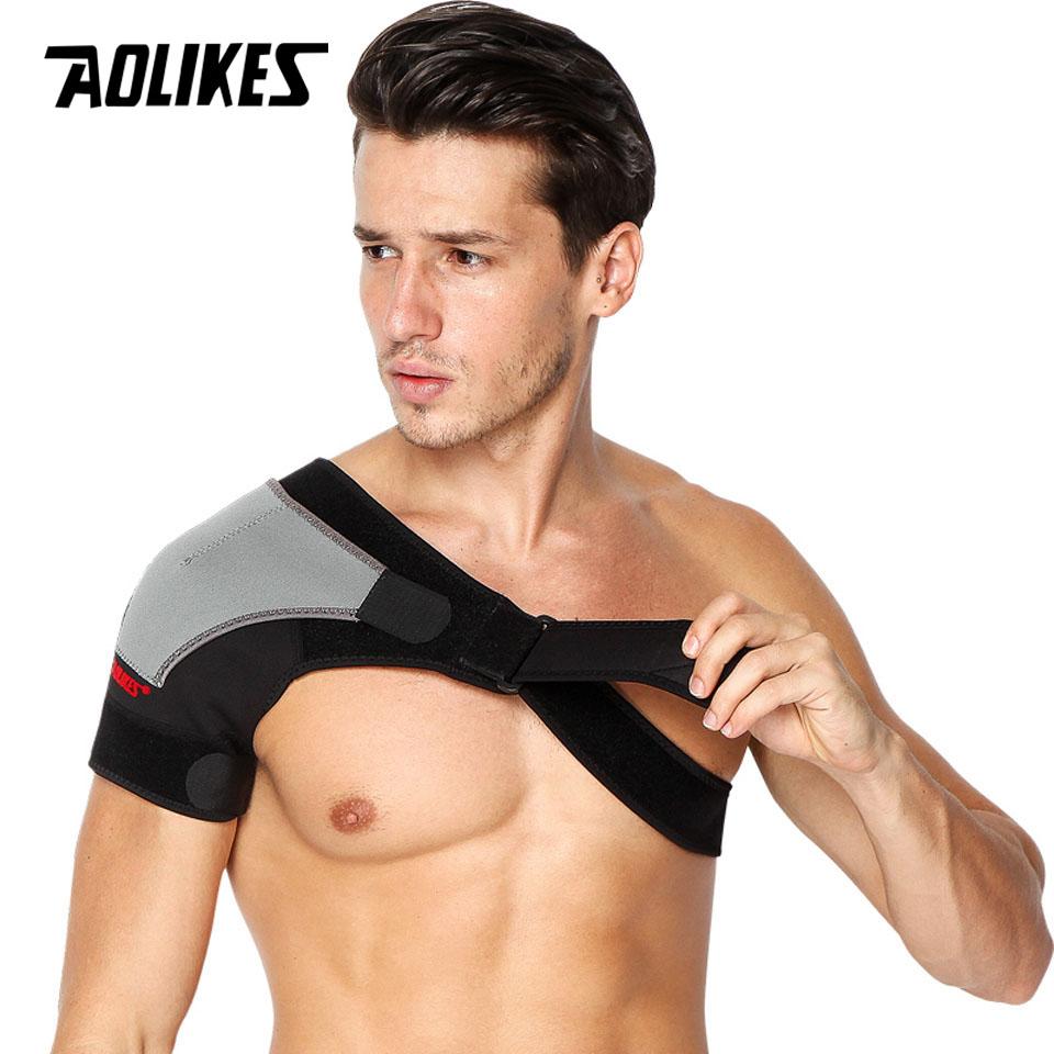 Durable And Safe Aolikes Shoulder Stability Brace Adjustable Shoulder Support With Pressure Pad Light Breathable Shoulder Support For Sport Left