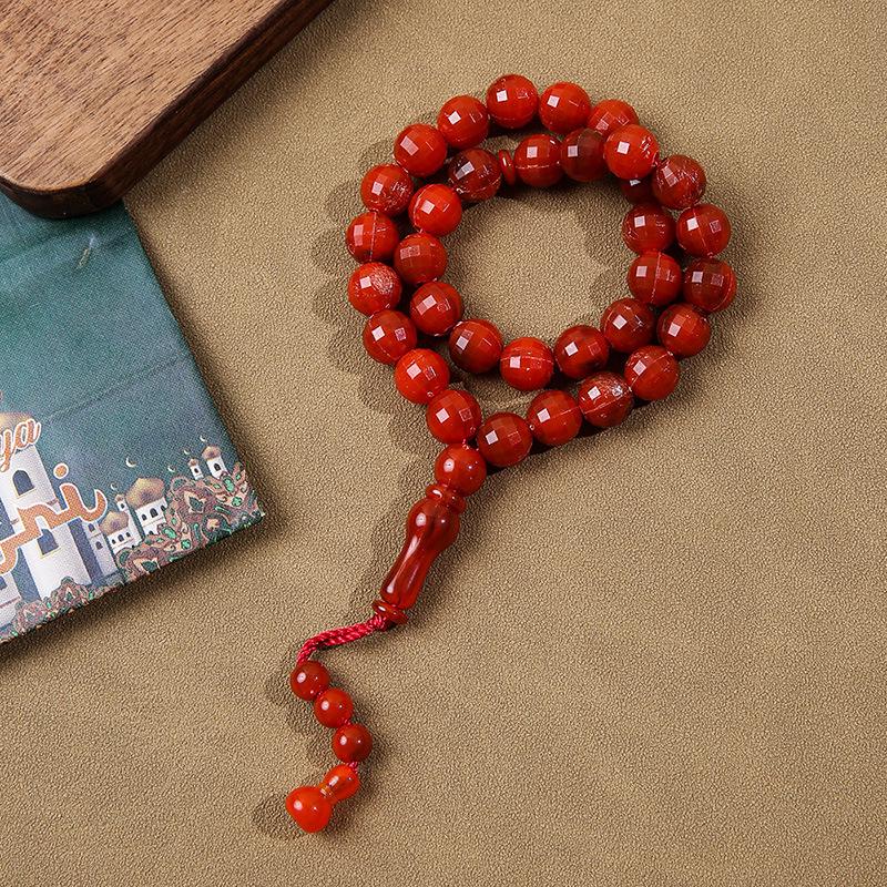 Nahöstliche muslimische Gebetsperlen: 12mm Arabischer Rosenkranz mit 33 Hand-Gebetsperlen.