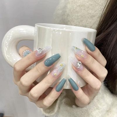 Artificial Nail Ocean Series Shell Pearls Phototherapy Nails Fake Nails Reusable and Removable Nails