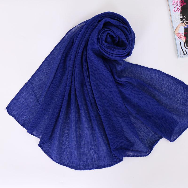 Autumn and winter Bali yarn pleated solid color women's scarf refreshing breathable versatile long scarf shawl style