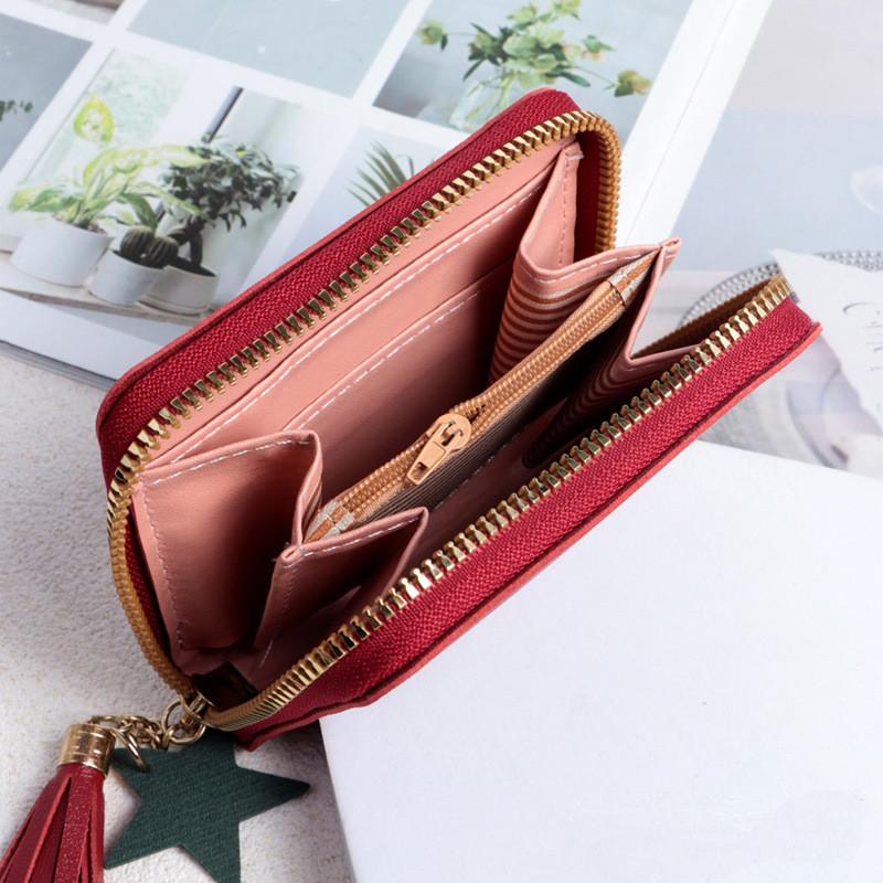 Pu Women Mini Wallet Small Card Bag Ladies Money Clip Love Embroidery Multifunctional Wallet Women Short Certificate Storage Bag