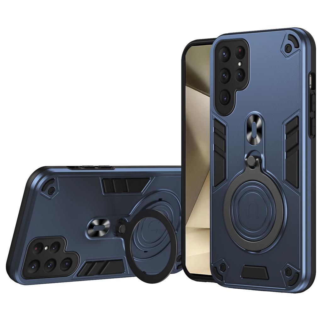 For Samsung Galaxy S25 Ultra Case Rotatable Kickstand PC+TPU Drop Protection Phone Cover