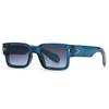 SHAUNA Ins Popular Fashion Square Rivets Men Sunglasses Vintage Punk Gradient Women Trending Dark Green Sun Glasses Shades UV400