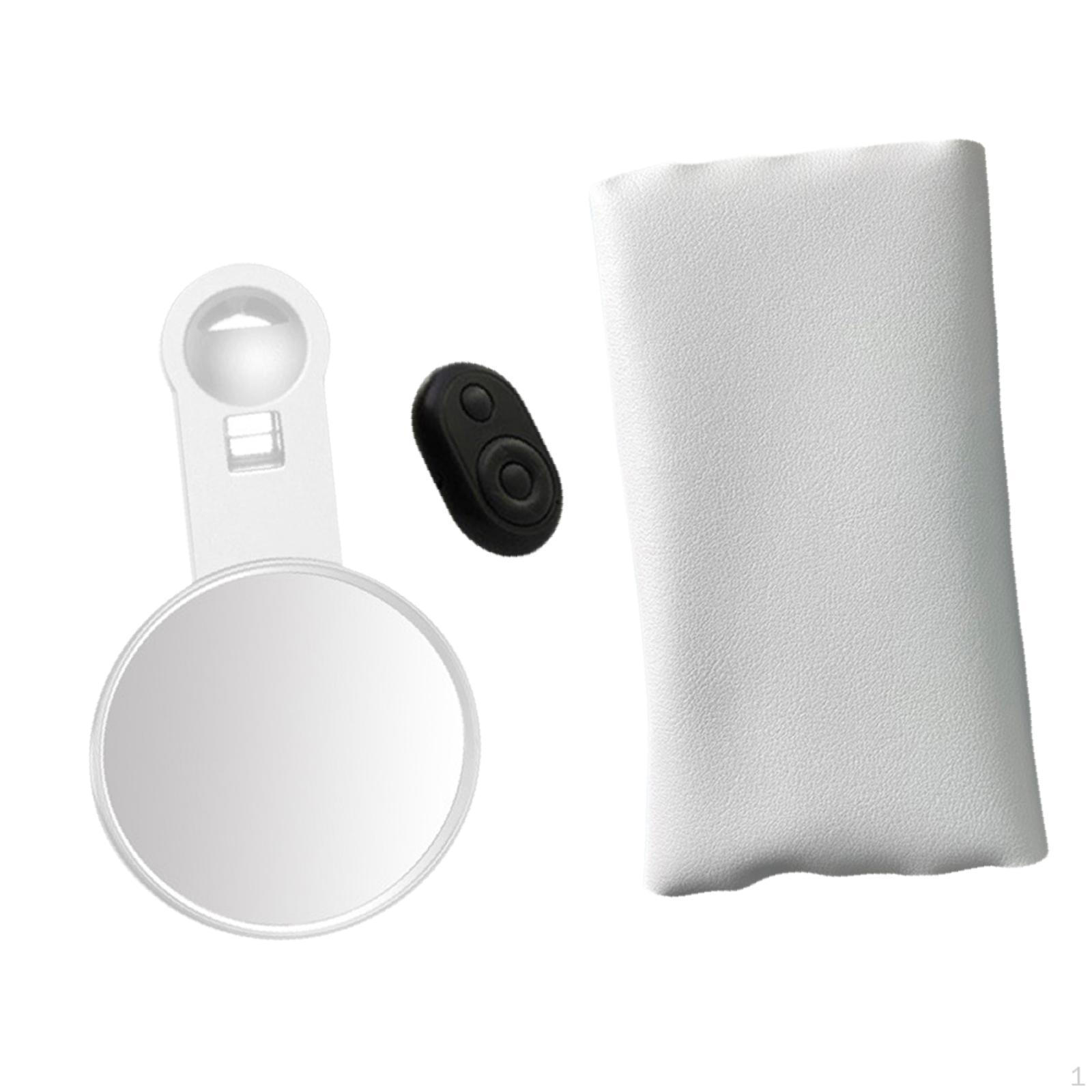 

Комплект зажимов для зеркала для мобильного телефона с универсальными насадками Многоцелевой профессиональный с пультом дистанционного управления белый