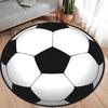 Soccer Print Round Area Rugs for Kids Bedroom Decor Anti Slip Washable Flannel Carpet for Home Living Room Decor Round Floor Mat