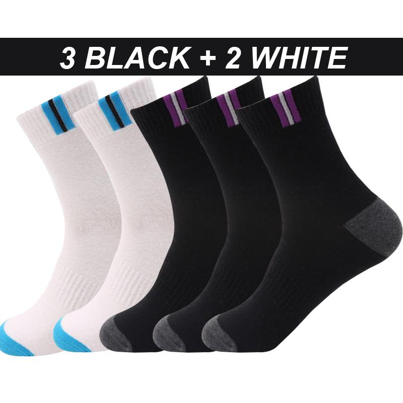 5 Pairs Men's Socks Cotton Large Size 39-48 Business Long Socks Breathable Deodorant Big Size Fashion High Quality