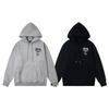 Cross-border Trendy Brand Stussy Solid Color Logo Letter Embroidery Casual Pullover Hooded Sweatshirt, Unisex