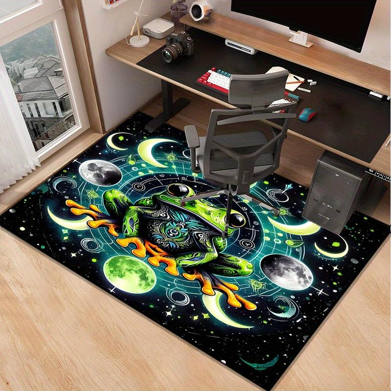 Cosmic Frog Rug for Space Enthusiasts - Surreal Astronaut Frog Design Carpet with Planets for Futuristic Living Room Decor