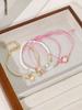4pcs Fashionable Women's Bracelet Set Exquisite Colorful Bead Faux Handmade Rope Pendant Stackable Gift for Best Friend Holiday