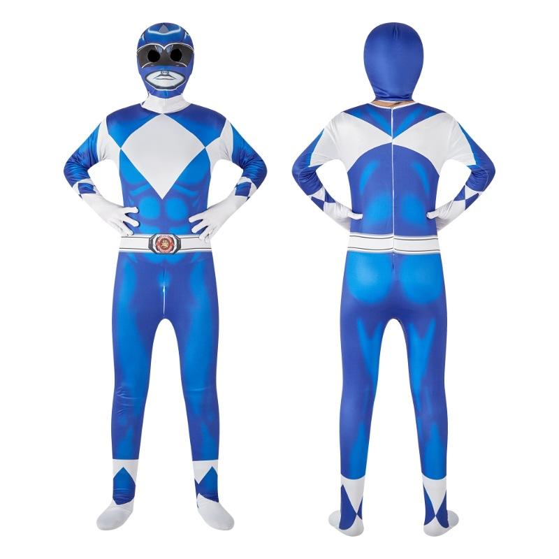 Kids Power Dinosaur Team Jumpsuit Mask Halloween Cosplay Costumes Boys Girls Halloween Party Zentai Rangers Role Playing Outfit