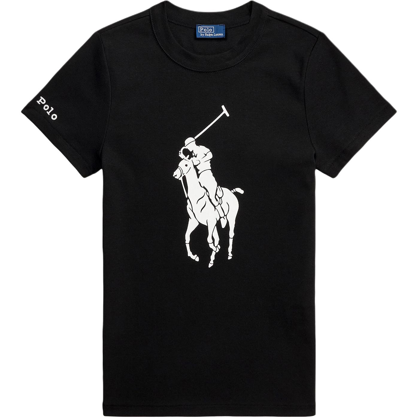 

Polo Ralph Lauren Big Pony Logo Print Crew Neck Short Sleeve Regular T-Shirt Women tops 211A96259-003 M