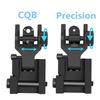 HWZ Tactical Low Fiber Optic Iron Combat Folding Fiber Optic Front and Rear Sight Set with Aiming Set Adjustment Tool (Black)