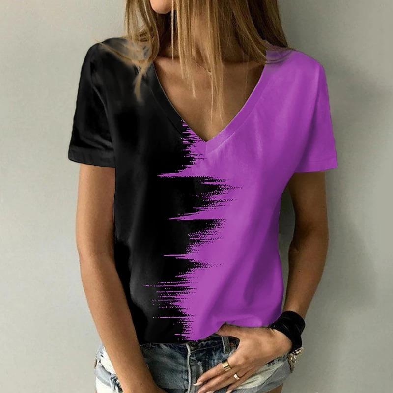 Plus Size Heart Design Pattern Printed T-shirts Summer Fashionable High Quality Short Sleeved