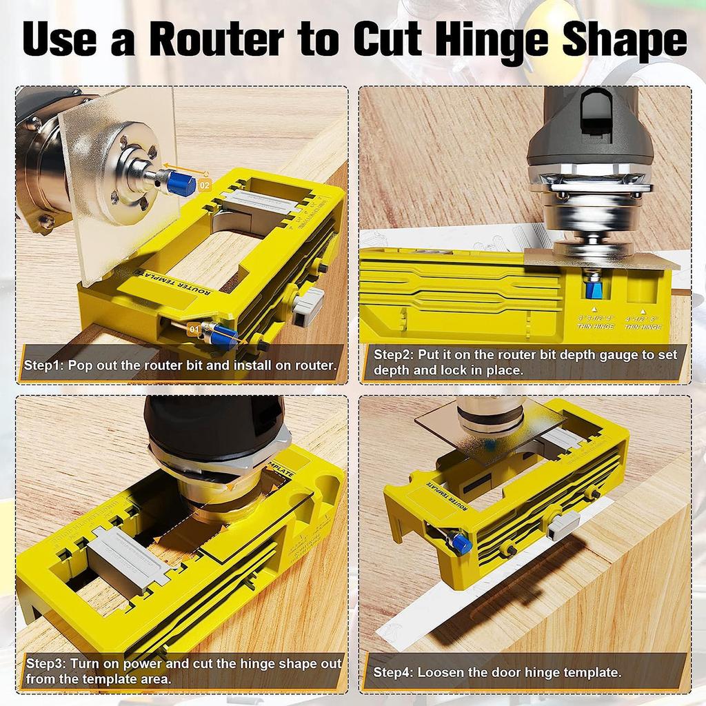Hinge And Door Lock Hole Locator Installation Kit Woodworking Drilling Guide Tool