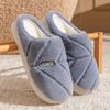 Plush Winter 2025 Cotton Shoes Non-slip Thick-soled Cotton Slippers Home Warm Fleece Home Slippers
