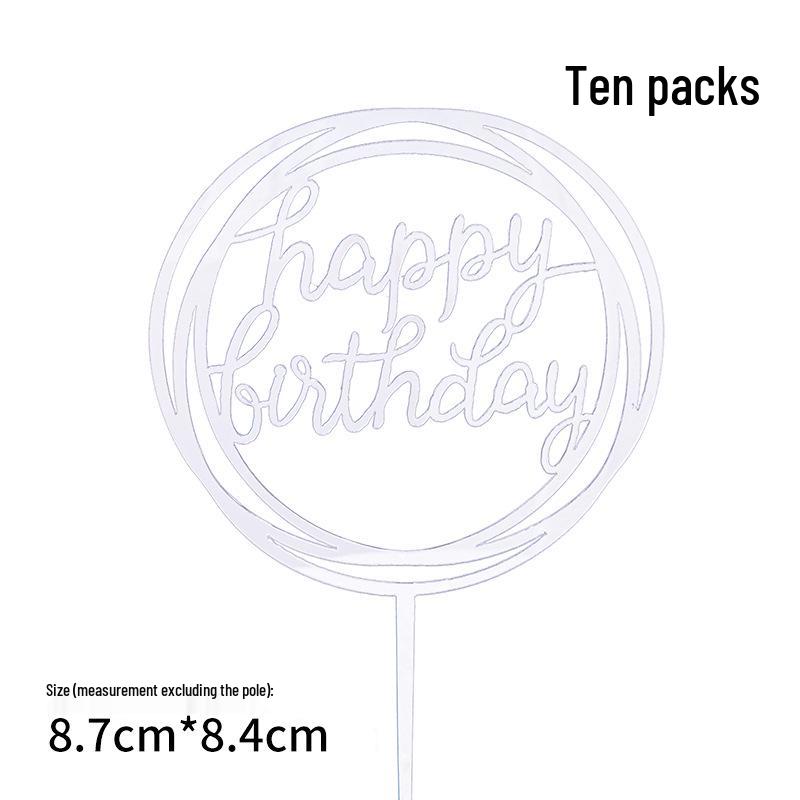 50-Pack Acrylic 'Happy Birthday' Cake Toppers - Popular Party Decorations with Free Shipping