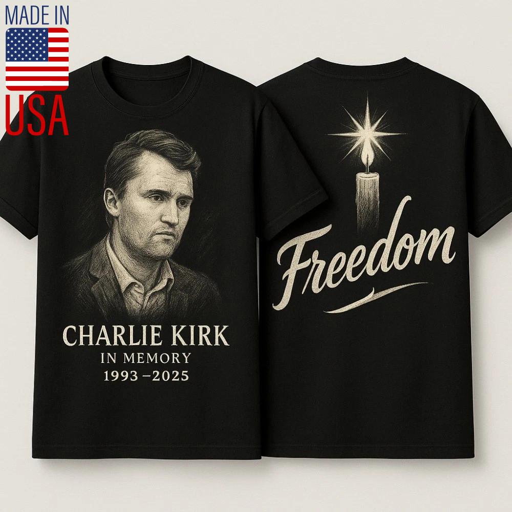 Charlie Kirk Freedom Memorial T Shirt, Freedom Charlie Kirk Patriotic Unisex Tee S
