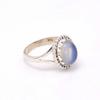 Opalite 925 Sterling Silver Ring, Oval Gemstone Handmade Women Boho Ring Jewelry