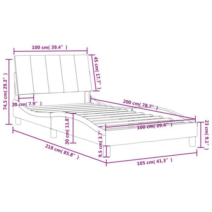 VidaXL Lit avec matelas vert foncé 100x200 cm velours 3208583