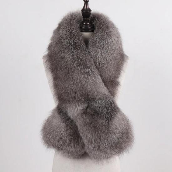 New Winter Lady Natural Luxury Real Fox Fur Scarf Shawl Full Pelt Warm Soft  Genuine Fox Fur Scarves Women Real Fur Muffler