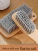 Multi-Purpose Hard Bristle Shoe Brush with Solid Wood Handle