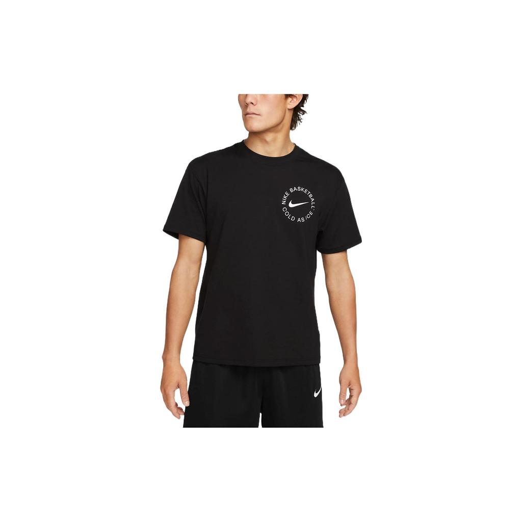 Nike Logo Geometric Pattern Printed Crew Neck Short Sleeve T-Shirt Men Tops Black DV9718-010