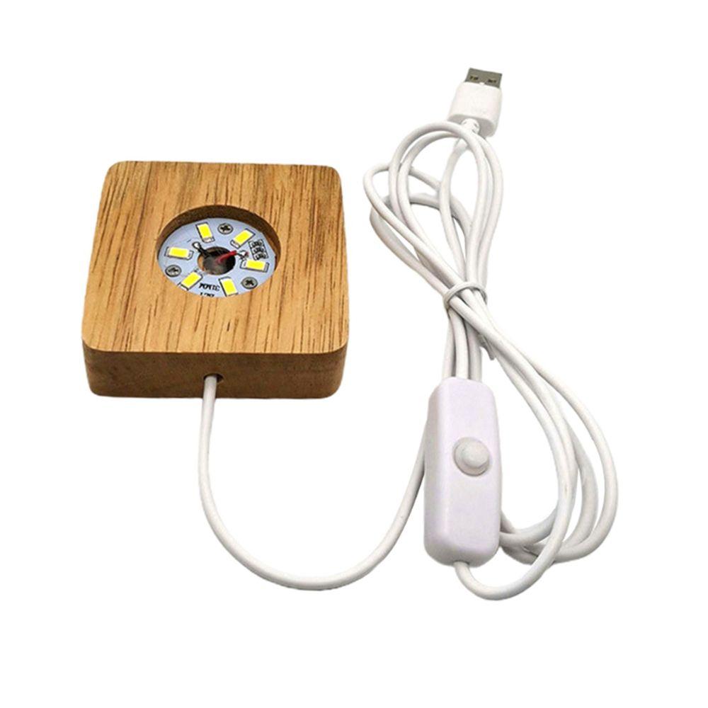 Display Home Decor Resin Art Crystal Display Holder Crystal Stand Lamp Base Wooden Light Base