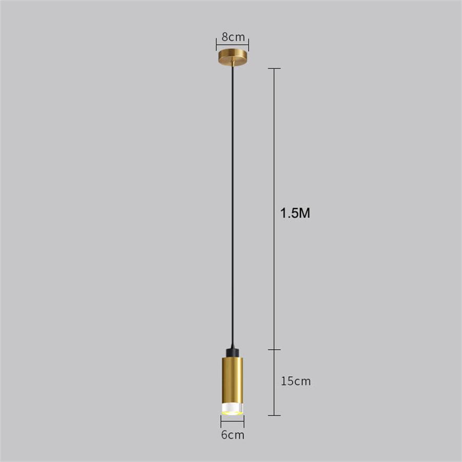 NEW Acrylic Bedroom Bedside LED Pendant Lamps Black Golden Long line hanging Light Island Bar Counter Shop Kitchen Pendant Light