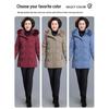 2025 Women's Stylish Hooded Mid-Length Winter Coat: Warm, Cotton-Padded Jacket for Middle-Aged and Elderly