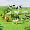 Small Farm Wild Animal Model Lion Tiger Sheep Pig Dog Action Figures PVC Lovely Miniature Playset Education Kid Toys Gift