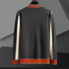 Men's Trendy Color Block V-neck Knit Cardigan - Korean Style Autumn/Winter Sweater Coat