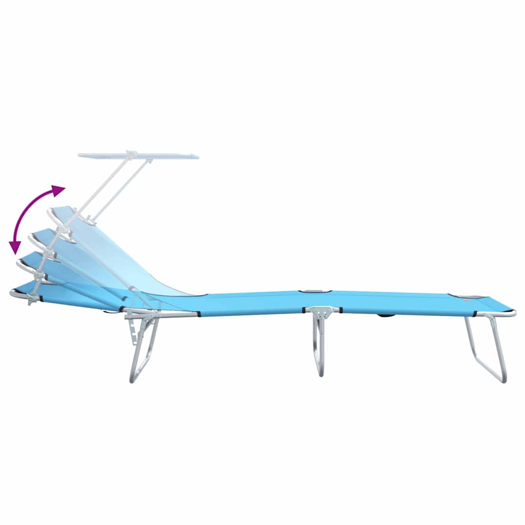 Sun Lounger 2 Pcs Light Blue 58 X 188 X 77 Cm Polyester