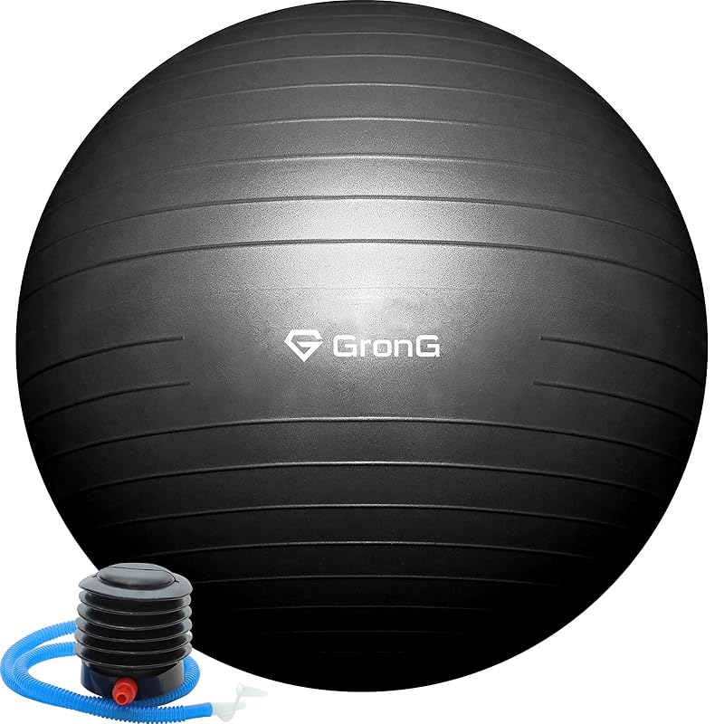 Фитбол GronG, 55 см, грузоподъемность 200 кг, черный