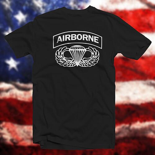 

Airborne Jump Wings COTTON T-SHIRT United States Army Parachute Special Forces Unisex T-Shirt S