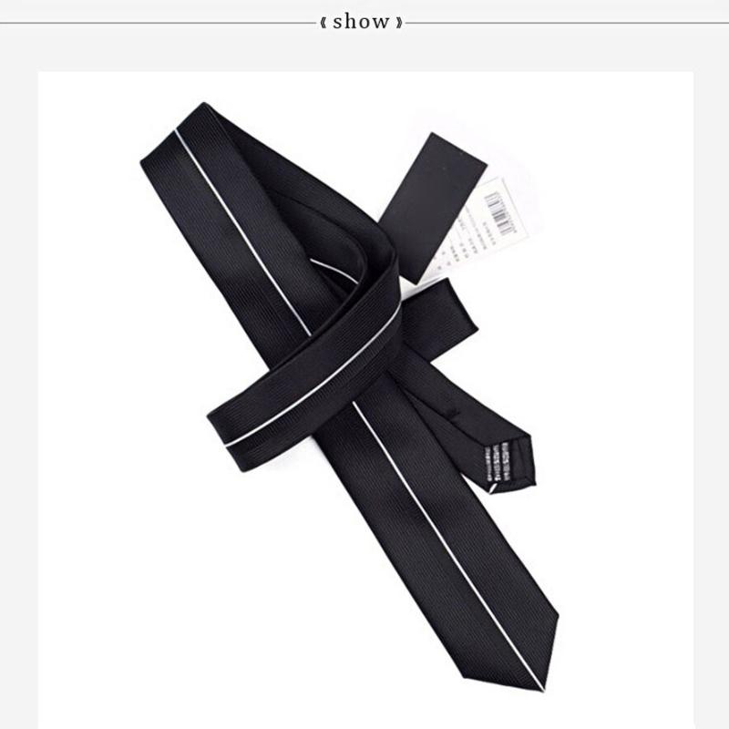 6cm Slim Ties Fashion Business Black Striped Mens Necktie Formal Male Tie