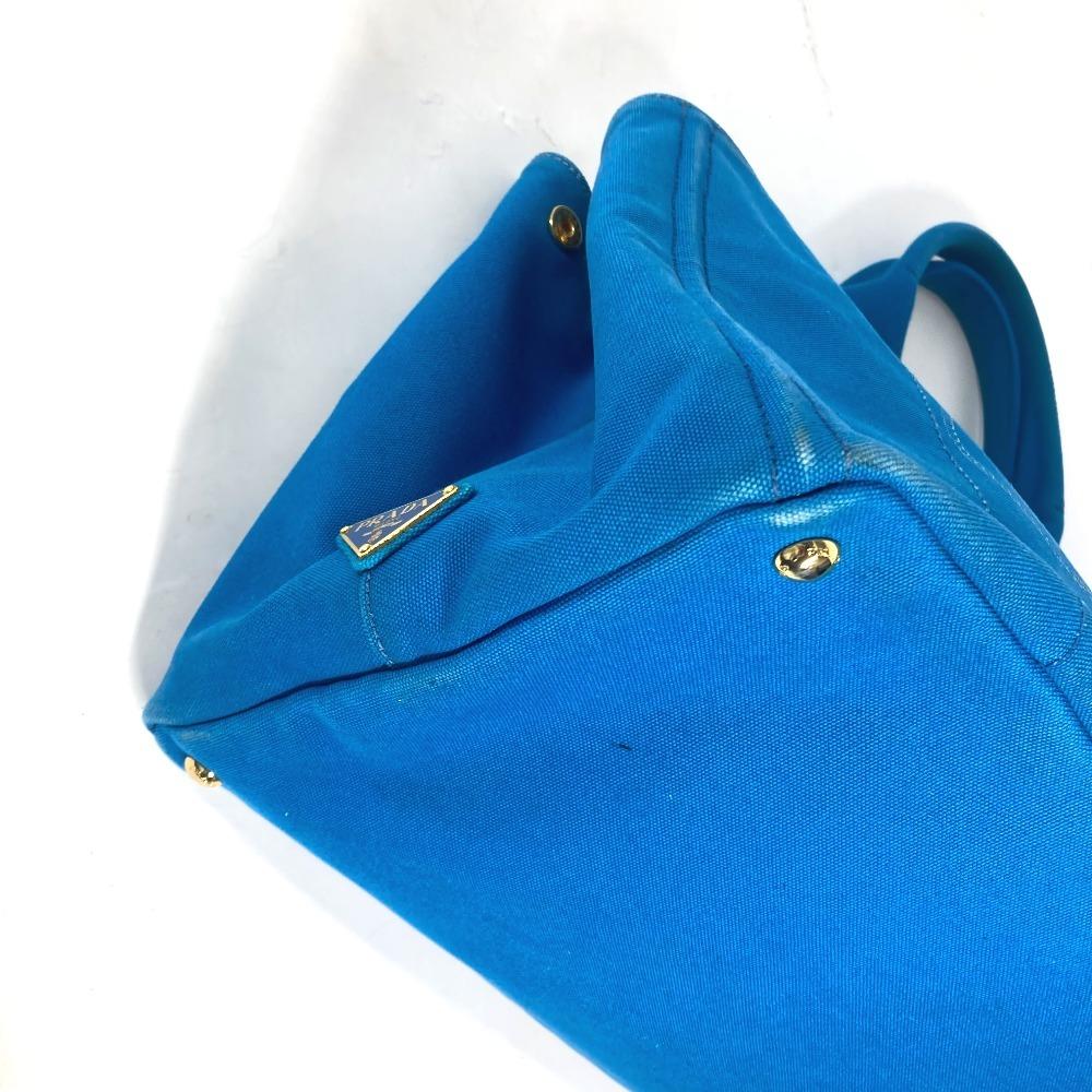 PRADA Canapa logo Bag Shoulder Bag Tote Bag Canvas blue/White