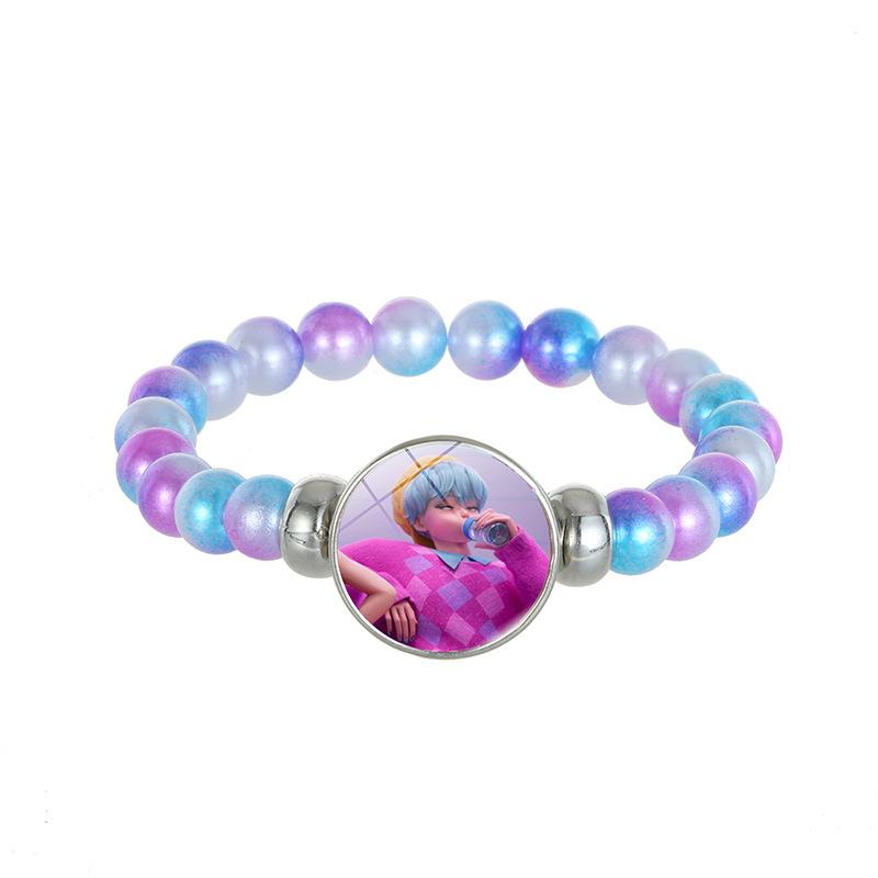 Chasseurs de Démons Bracelet en Perles de Verre Fait Main Huntr-x Rumi Zoey Mira Bracelet Tressé Dessin Animé Anime Dérivé Produit Dérivé Cadeau