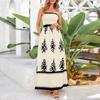 Women's Fashionable Retro Printed Bohemian Beach Dress Beach Vacation Strap Dress