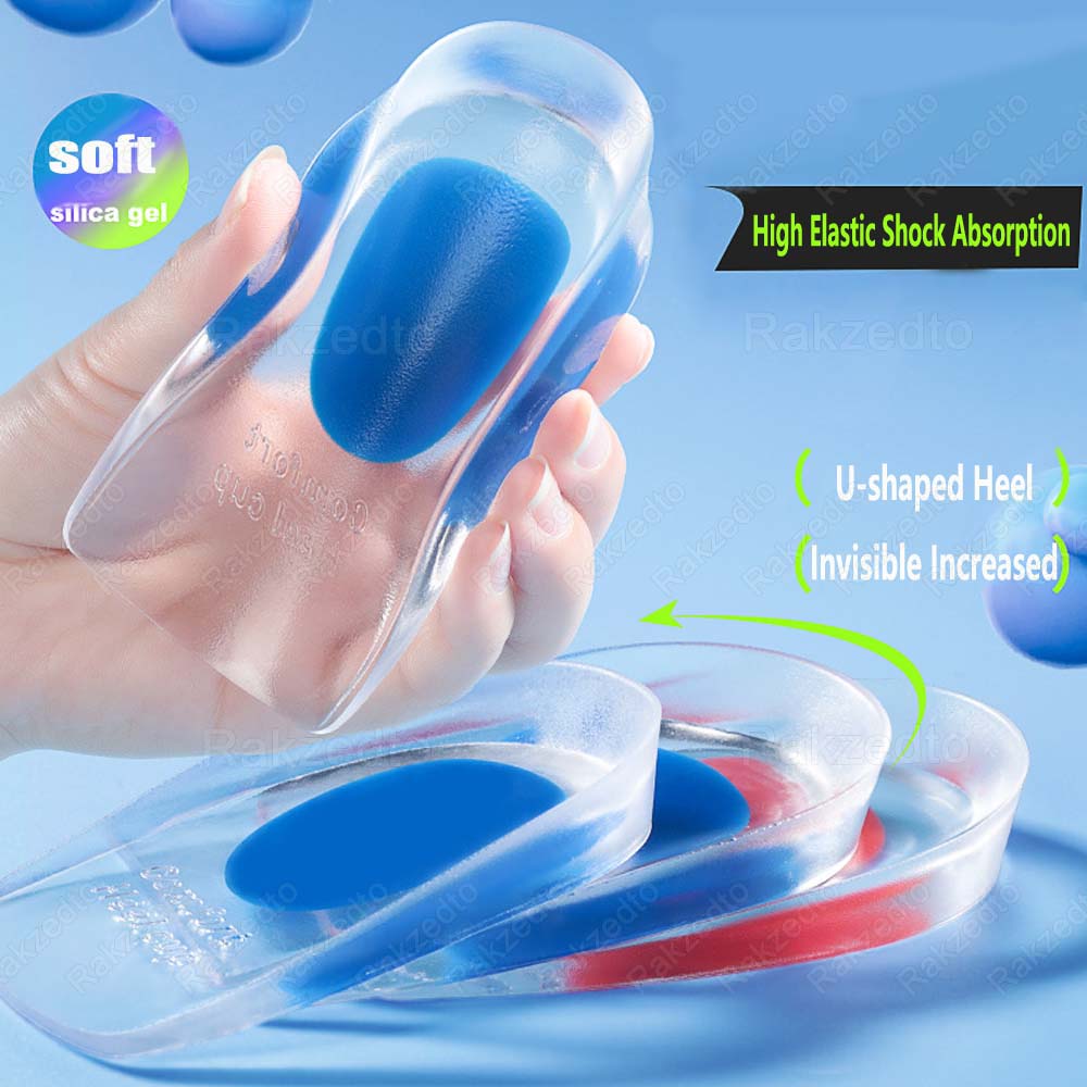 Silicone Heel Cups Gel Insoles for Shoes Men Women Heel Spurs Pain Relief Inserts Foot Cushion Height Increase Template Shoe Pad