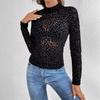 Halter Dress Sexy Single Layer Bra Stand-up Collar Mesh Bottomed Tee Tops for Women T Versatile Closet Essential Fashion Items Shirt