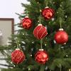 9PCS Glitter Christmas Tree Decorative Ball 8CM Xmas Spheres Pendant Set  Festival Decor