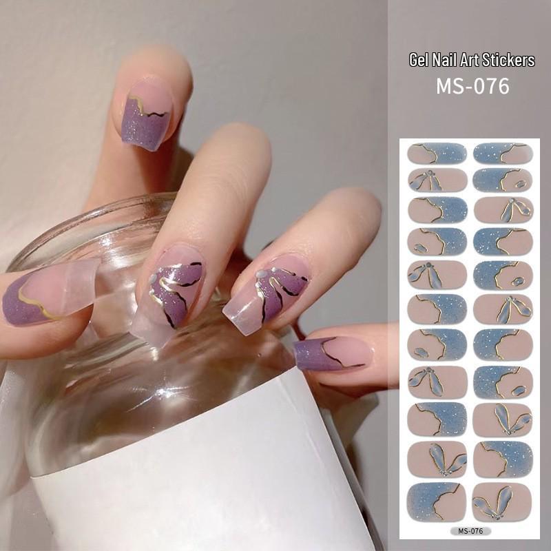 New Style Red Book Gel Nail Stickers: Semi-Western, Korean No-Bake Nail Art