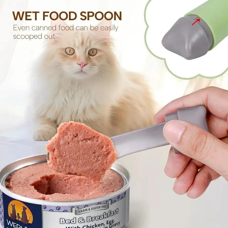 Neue Haustier Katze Hund Fütterungsschaufel Hundefutter Schaufel Multifunktionslöffel mit Verschlussbeutelklemme Kreativer Messlöffel Welpe Beutelklemme Tasse