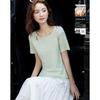 Dmana Damen Rundhals-T-Shirt aus Wolle-Lyocell-Mischung