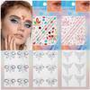 Eyebrow Tattoo Sticker Glitter Eyeliner Eyebrow Makeup Face Eyes Diamond Temporary Tattoo Rock  3D Eyeliner Stickers